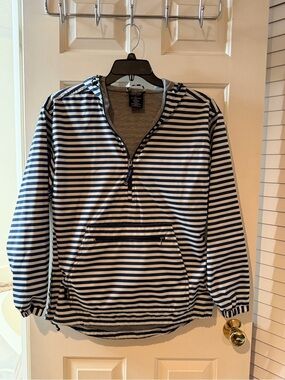 Charles River Apparel Navy and White Tagged Gray Pullover